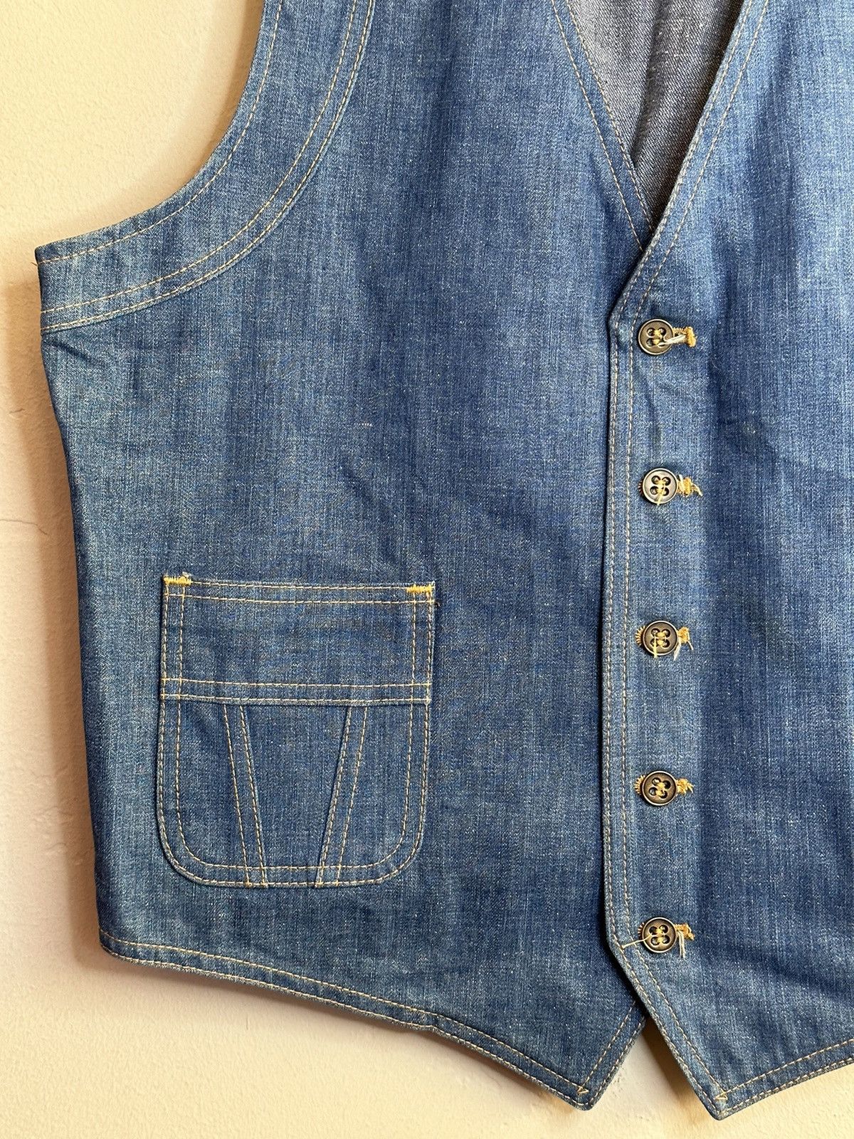 Lee × Vintage *RARE* Vintage 1970’s Lee USA-Made Denim Button Vest Size US M / EU 48-50 / 2 - 2 Thumbnail