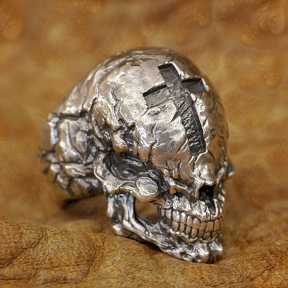 Jewelry Skull Trend Jewelry Rings Open Size Chrome Ring (Size 7-13) Size ONE SIZE - 1 Thumbnail