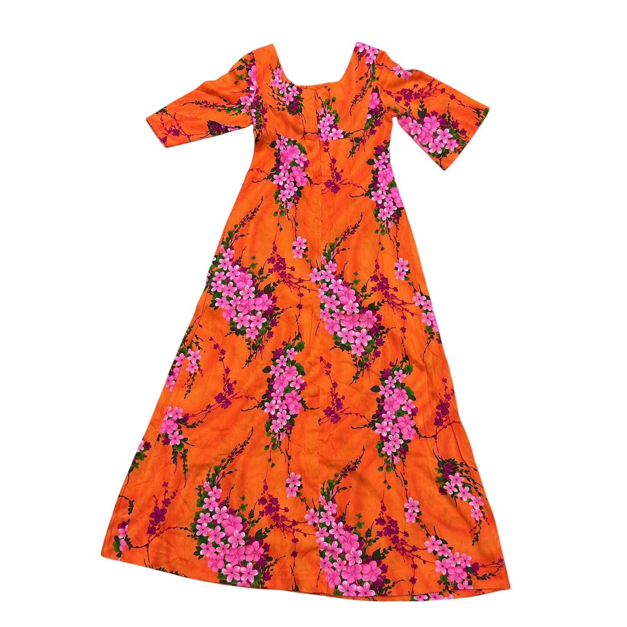 Other 60's Ui Maikai Floral Hawaiian WEDDING Dress Honeymoon Maxi Size S / US 4 / IT 40 - 4 Thumbnail