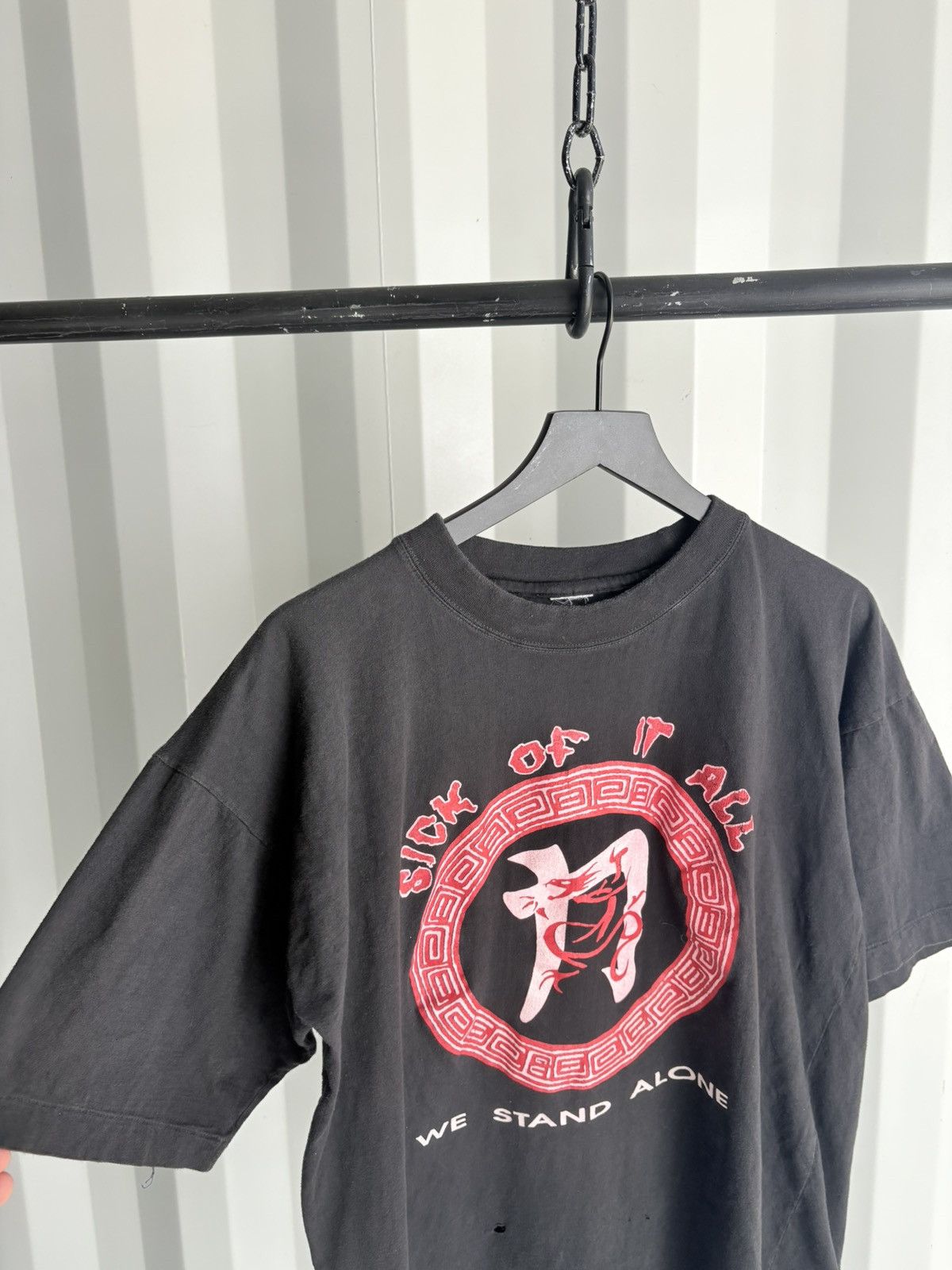 Band Tees Vintage 90s Sick Of It All Shirt Distressed GRUNGE Band Size US XL / EU 56 / 4 - 3 Thumbnail