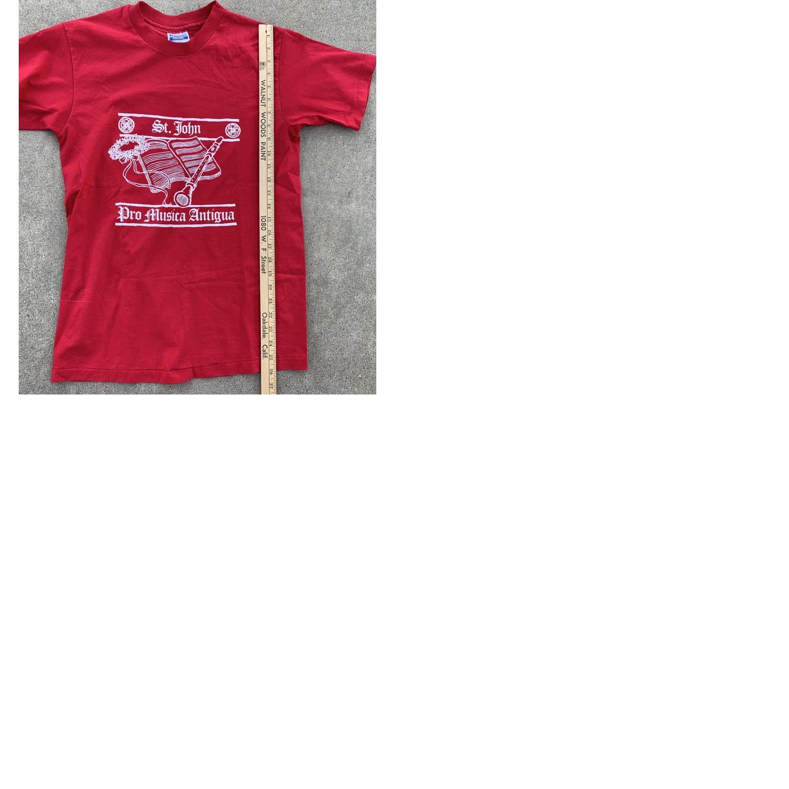 Hanes VINTAGE Hanes St. John Pro Musica Antigua T-Shirt Graphic Tee M Red Mens 1980s Size US M / EU 48-50 / 2 - 9 Thumbnail