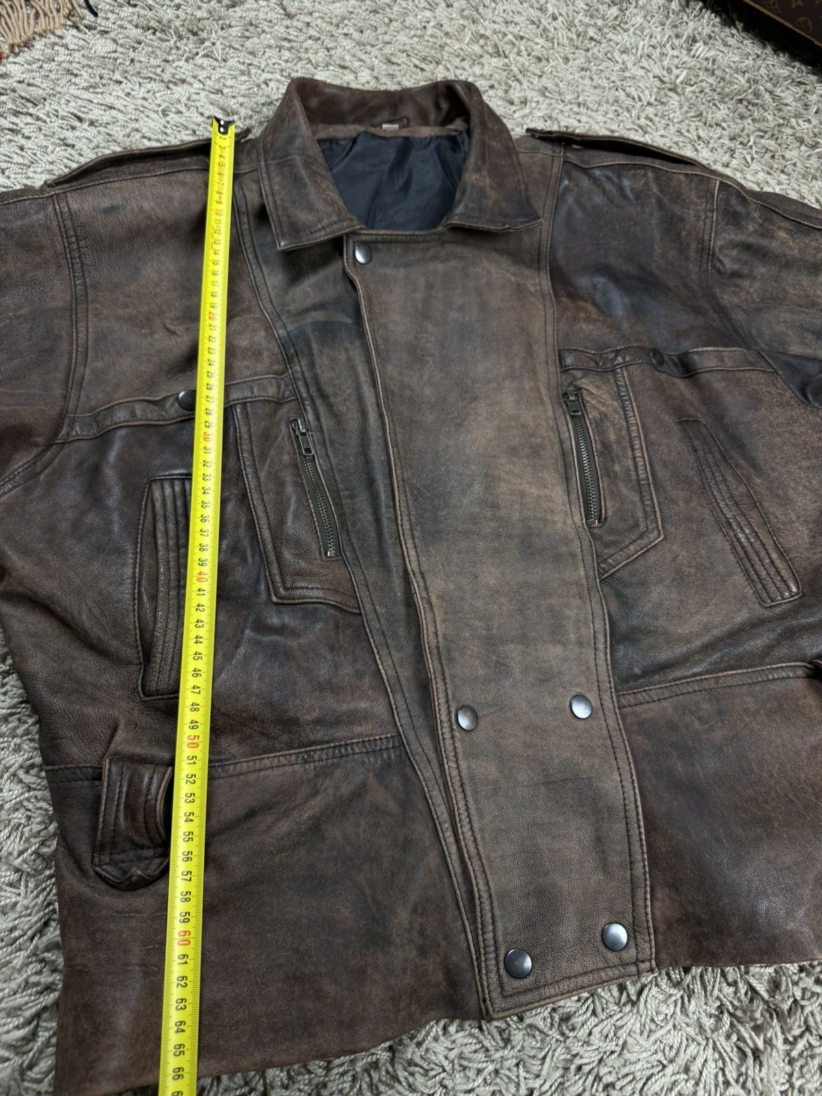 Vintage Vintage leather bomber jacket 90s original retro casual item Size US L / EU 52-54 / 3 - 7 Thumbnail