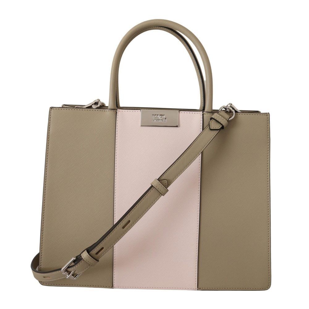 Karl Lagerfeld Karl Lagerfeld Sage Green Polyurethane Tote Shoulder Bag Size ONE SIZE - 1 Thumbnail