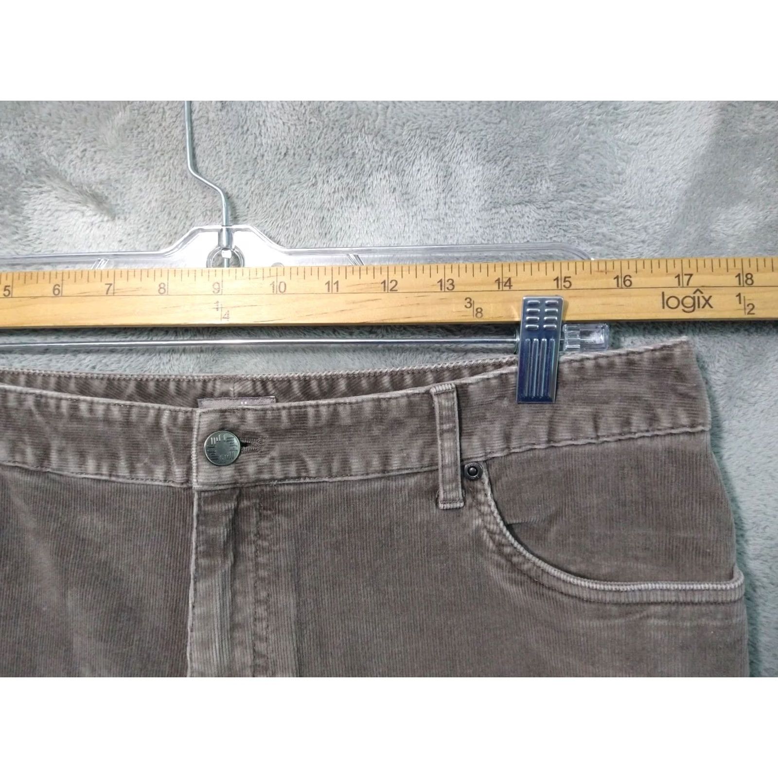 J. Jill J Jill Pants Women 12 Gray Corduroy Authentic Fit Flat Front Stretch Casual Chino Size 34" / US 12 / IT 48 - 3 Thumbnail