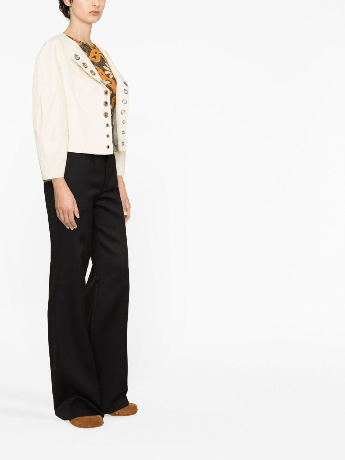 Chloe o1loc1c0625 Short Jacket in Eden White Size M / US 6-8 / IT 42-44 - 4 Thumbnail