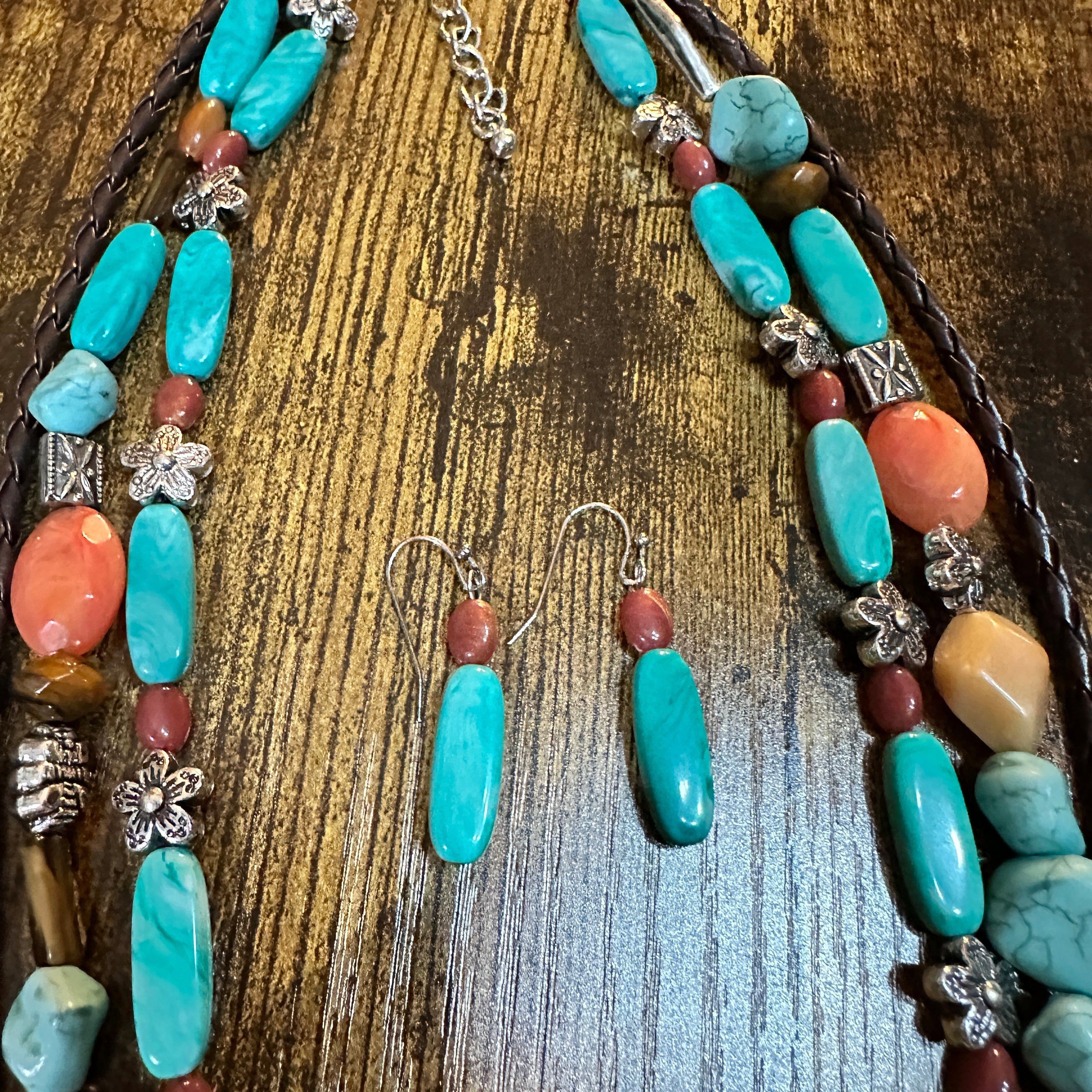 Other Turquoise Feather Southwestern Boho Multi Necklace and Earri Size ONE SIZE - 8 Thumbnail