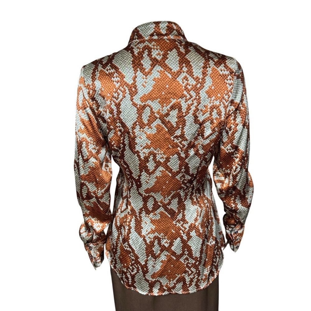 Other Gender Bias 100% Silk Snake Print Front Ruffle Blouse Size Size S / US 4 / IT 40 - 4 Thumbnail
