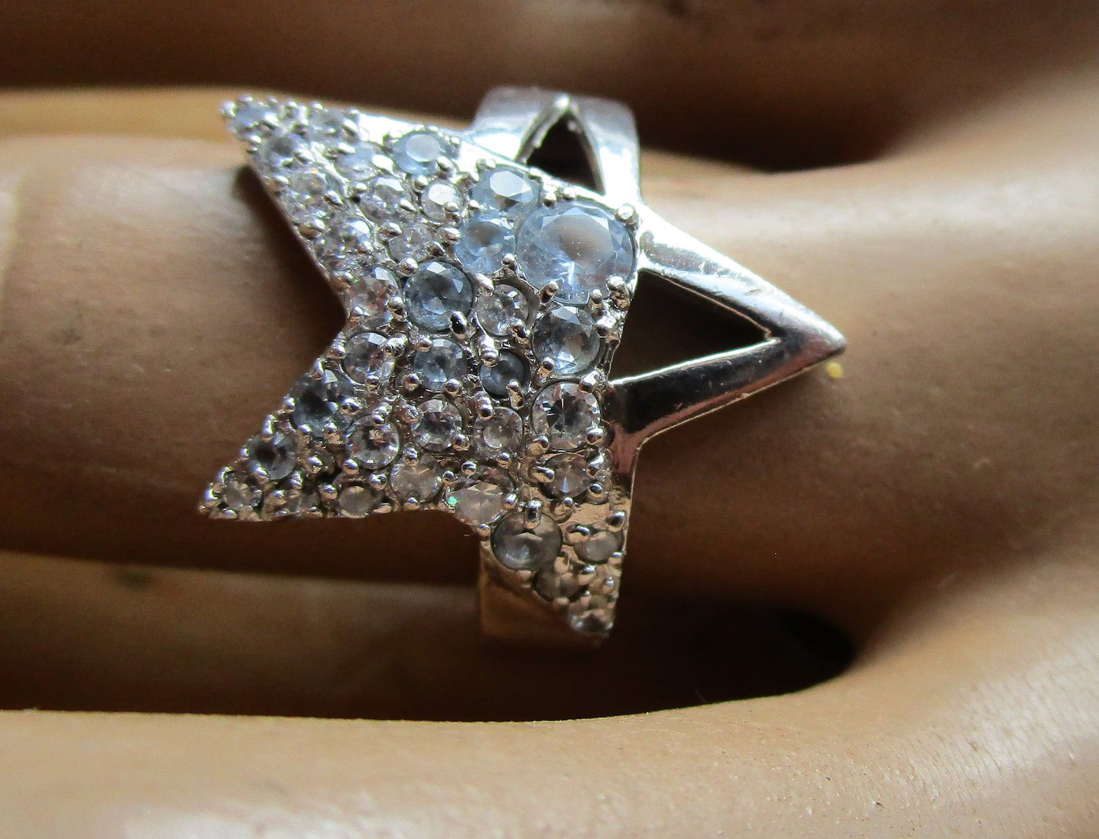 Mugler Star Ring Blue Gem .925 Silver Size ONE SIZE - 7 Thumbnail