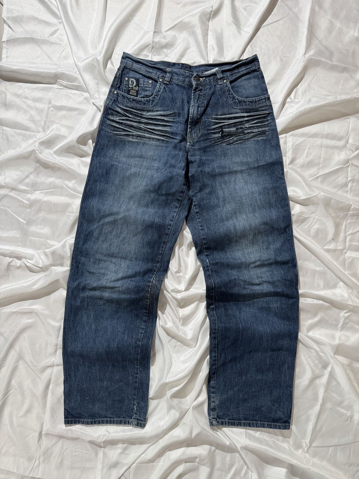 20471120 Southpole Vibe Vintage Y2K Distressed Wide Jeans Size US 30 / EU 46 - 2 Thumbnail