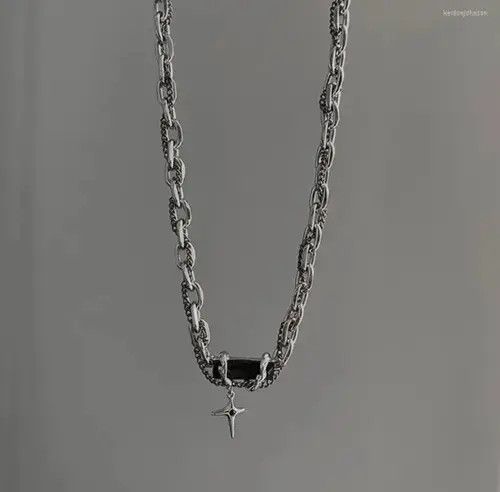 Japanese Brand × Vintage Unisex pendant necklace goth black gem vampire chain hip hop Size ONE SIZE - 2 Thumbnail