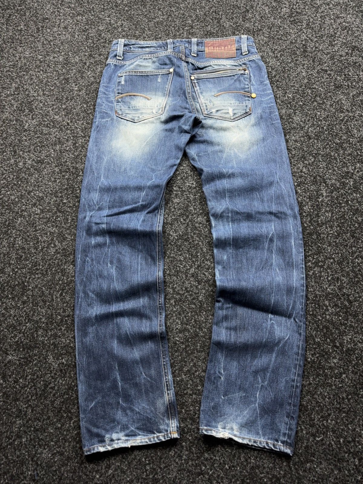 G-Star Vntg 00s G-Star RAW Y2K Faded Zip Pocket Rock Denim Jeans Size US 32 / EU 48 - 11 Thumbnail