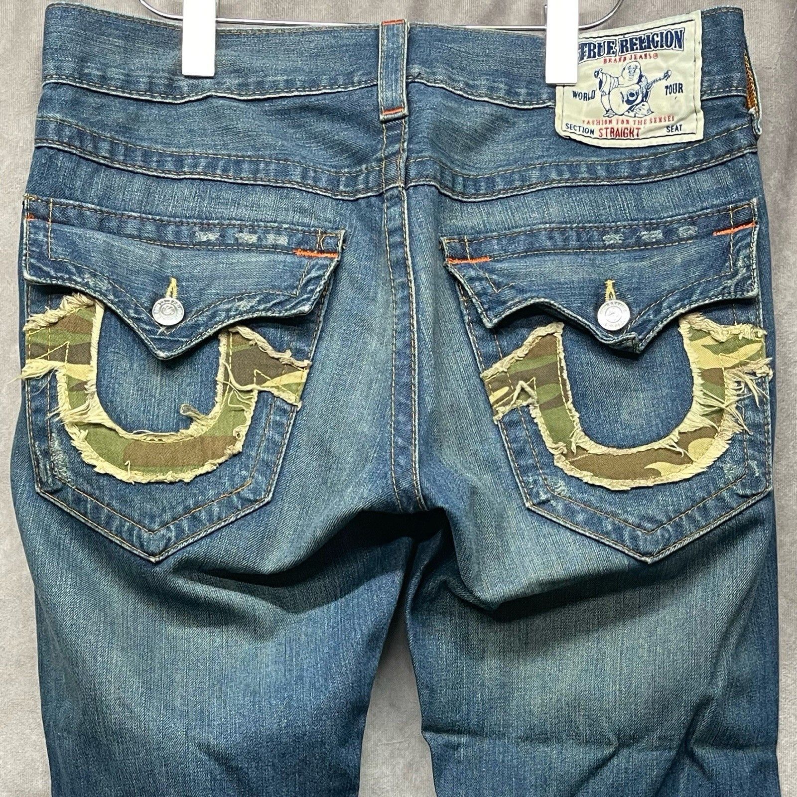 True Religion True Religion Section Straight Pants Jeans Washed Blue Camo Size US 32 / EU 48 - 3 Thumbnail