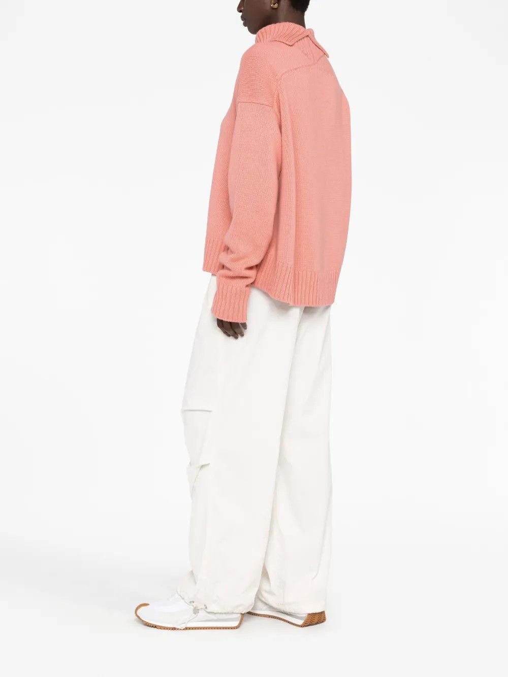 Jil Sander o1y1025 Turtleneck Cashmere Blend Sweater in Salmon Pink Size S / US 4 / IT 40 - 4 Thumbnail