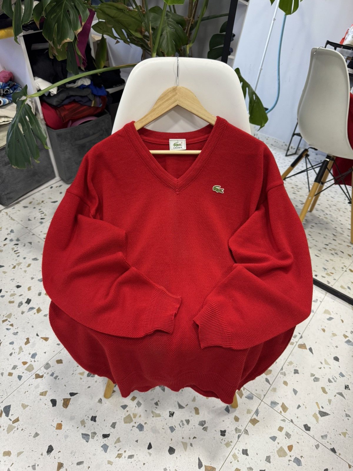 Lacoste Lacoste V-neck cardigan sweater size XL Size US XL / EU 56 / 4 - 1 Thumbnail