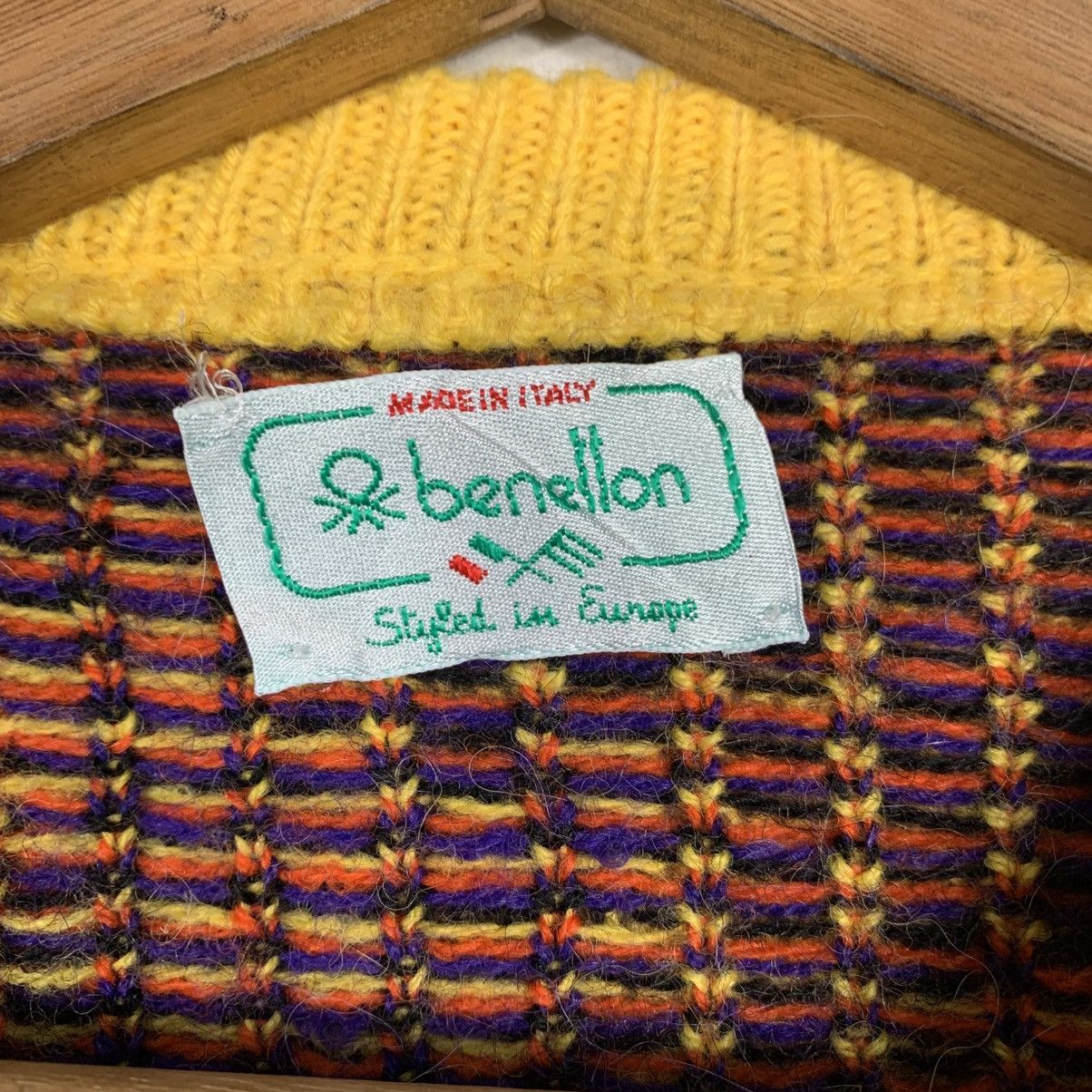 Benetton Vintage 80s Benetton Full Print Knitwear Sweater Size US M / EU 48-50 / 2 - 10 Thumbnail