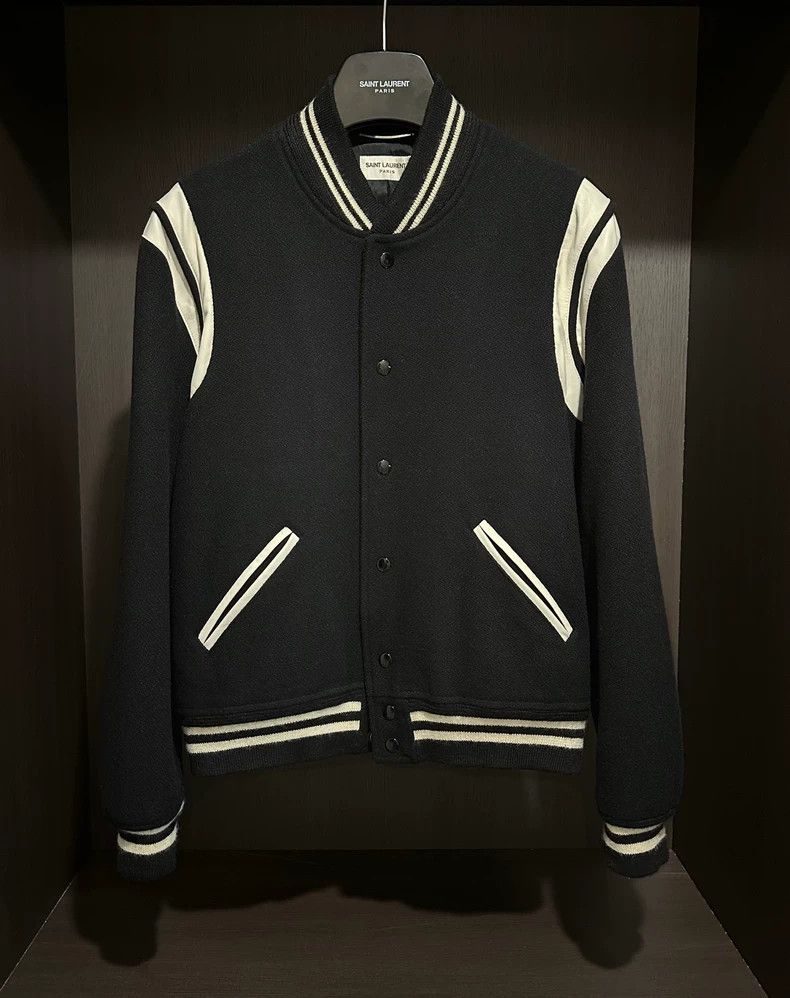 Saint Laurent Paris Classic Black and White Baseball Jacket-dmc Size US L / EU 52-54 / 3 - 1 Thumbnail