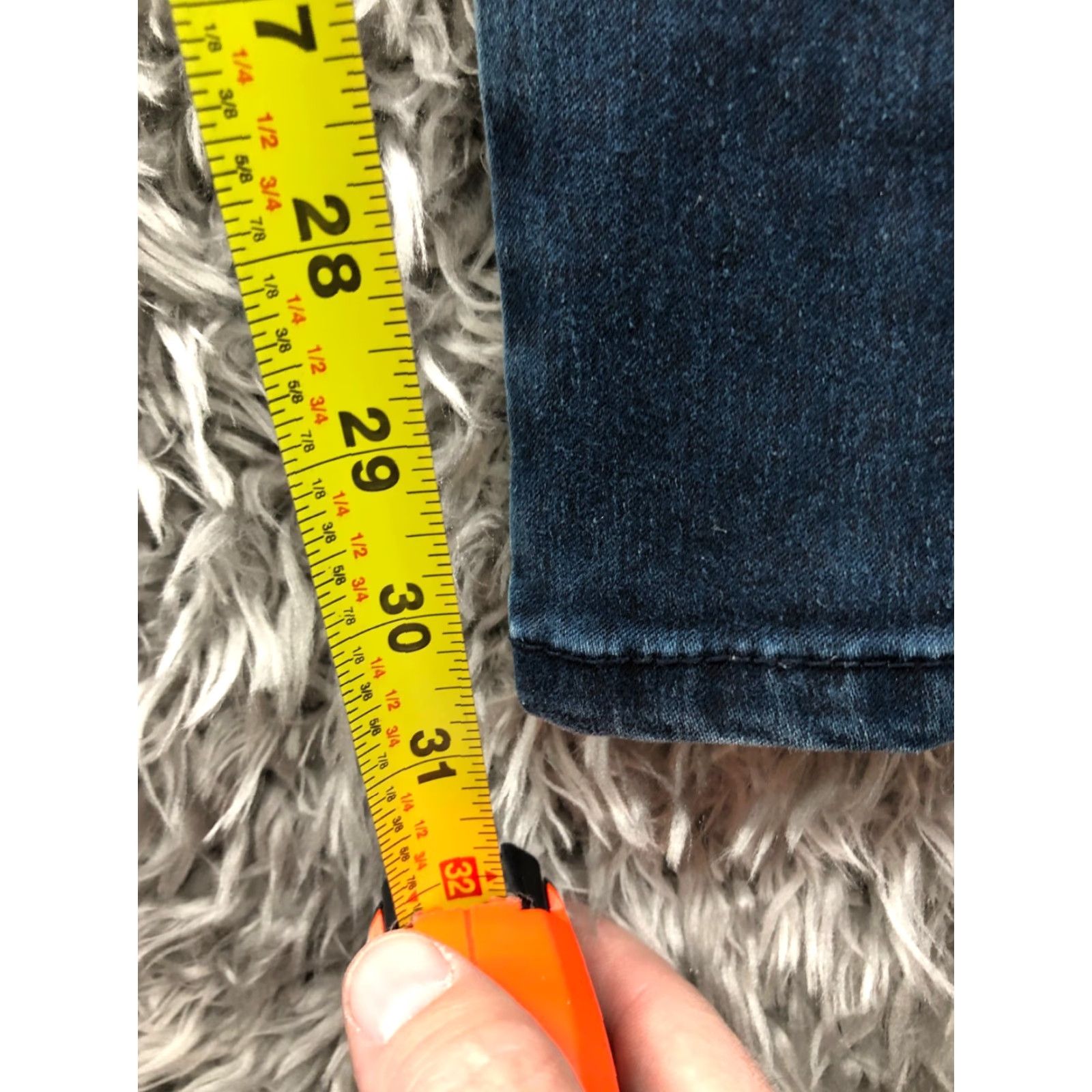 Vintage Miss Jeaniest Jeans Size 16 Womens Mid Rise Blue Denim Animal Print Accent Skinny Jeans Size 38" / US 16 / IT 52 - 3 Thumbnail