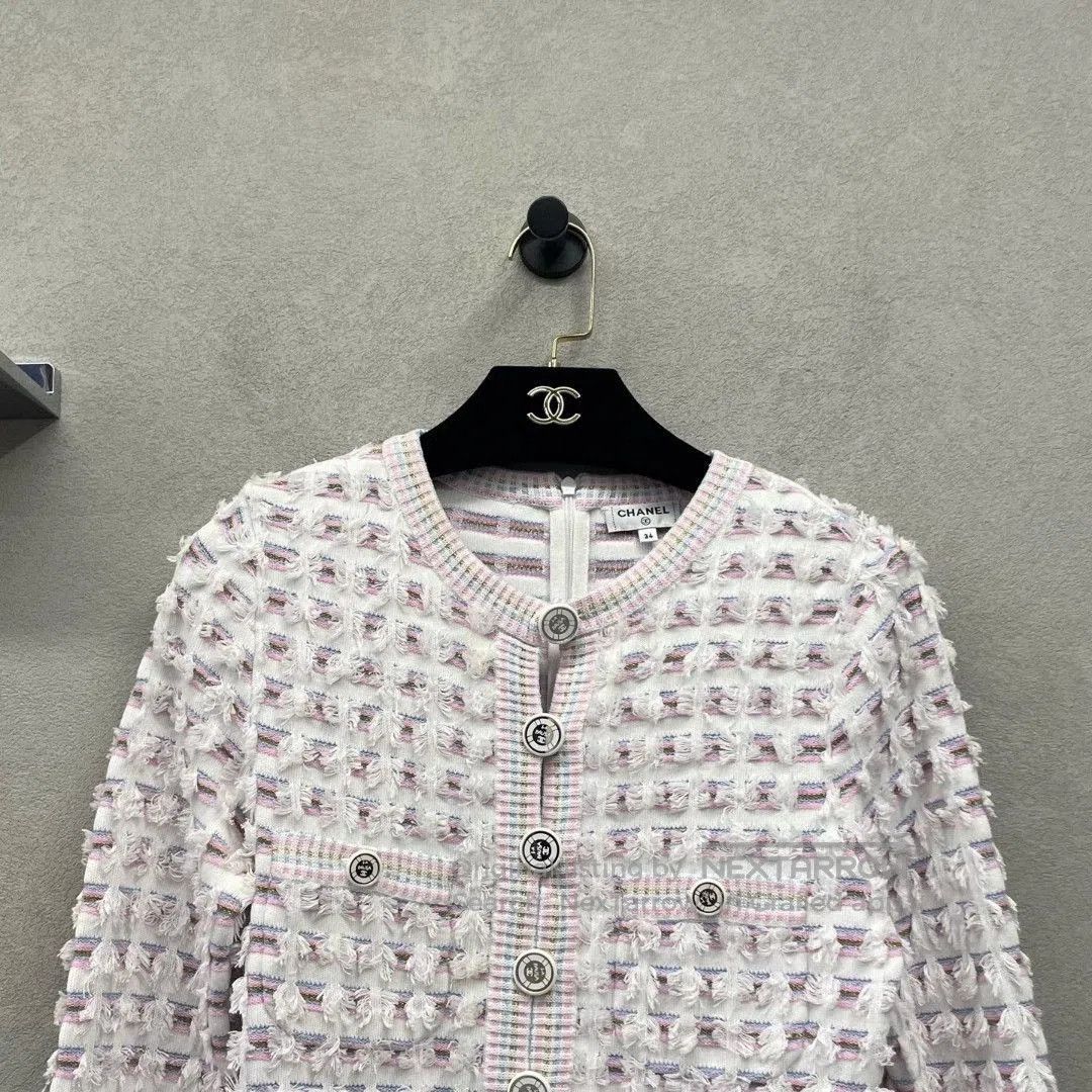 Chanel Chanel Pink White Tweed Dress. Size XXS / US 00 / IT 34 - 4 Thumbnail