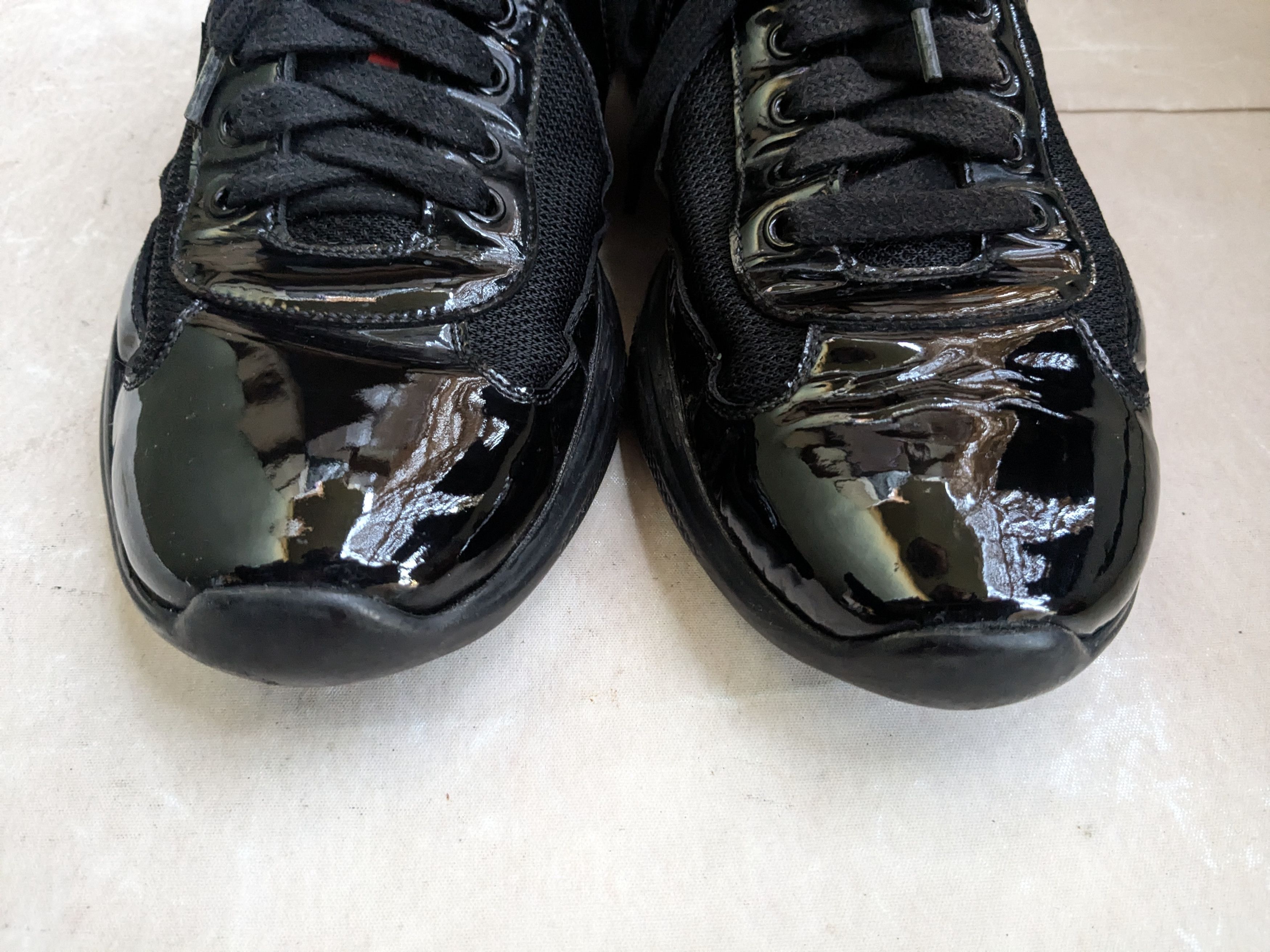 Prada Prada America's Cup Sneakers Black Patent Leather 10 Red Size US 10 / EU 43 - 3 Thumbnail