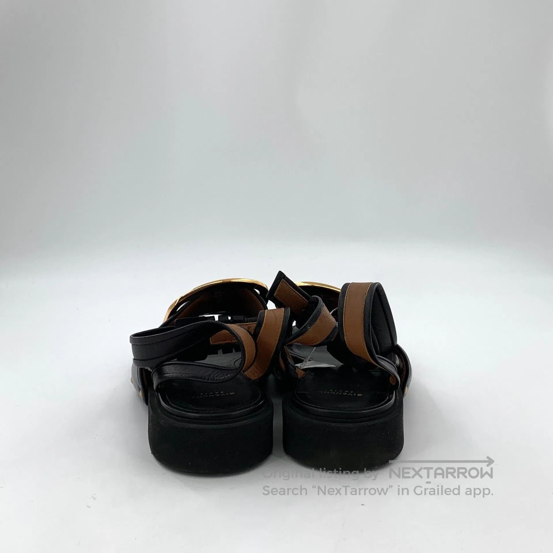Givenchy Givenchy Black Leather Square Buckle Flat Sandals. Size US 6 / IT 36 - 4 Thumbnail
