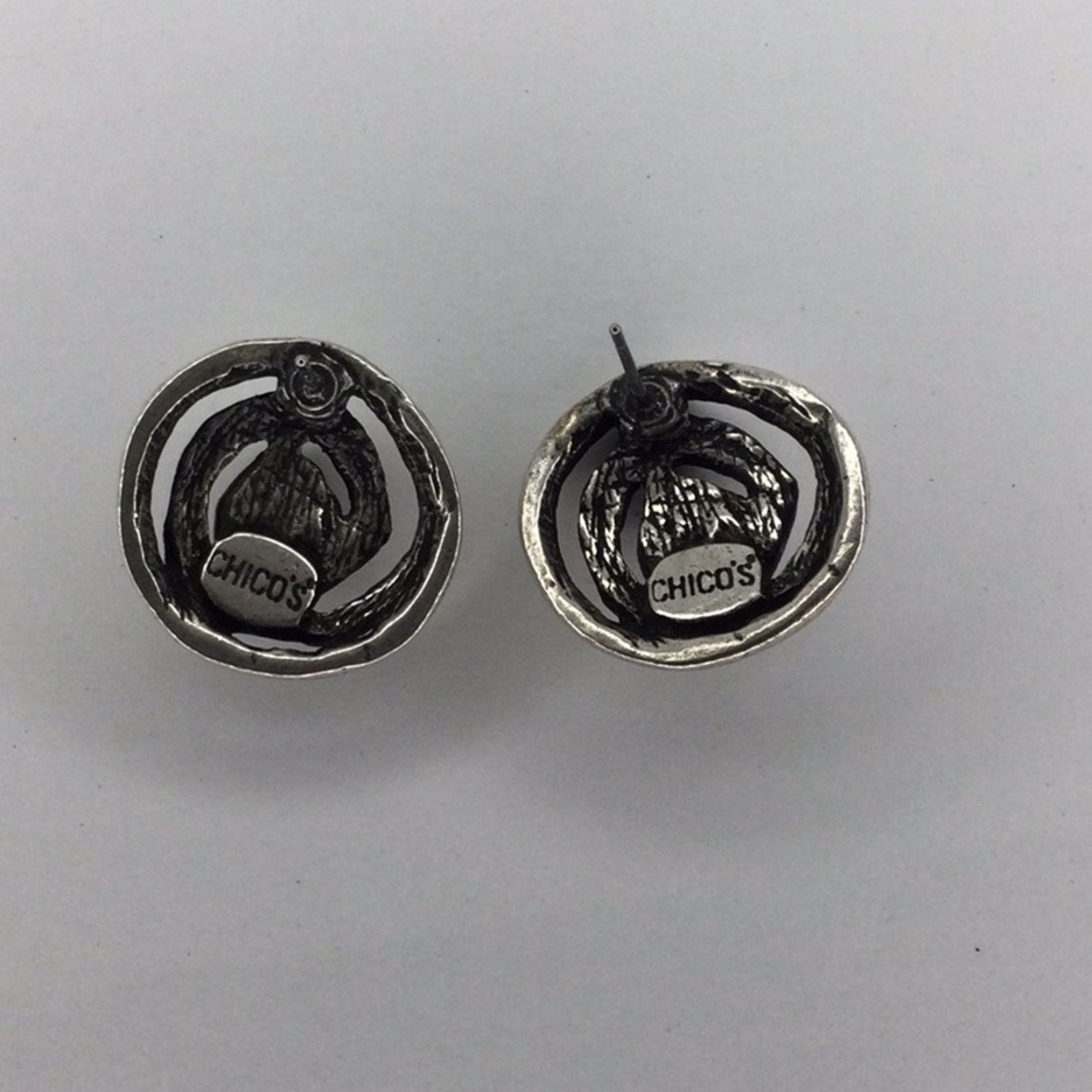 Chicos Chico's Elegant Silver Plated Diamond Rhinestone Earrings Size ONE SIZE - 7 Thumbnail