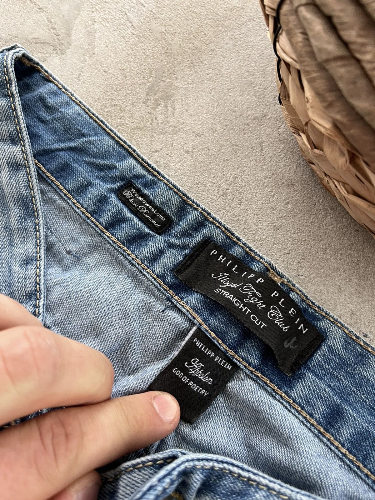 Philipp Plein New Philipp Plein Jeans Light Blue denim Distressed Wide Y2K Size US 36 / EU 52 - 17 Thumbnail