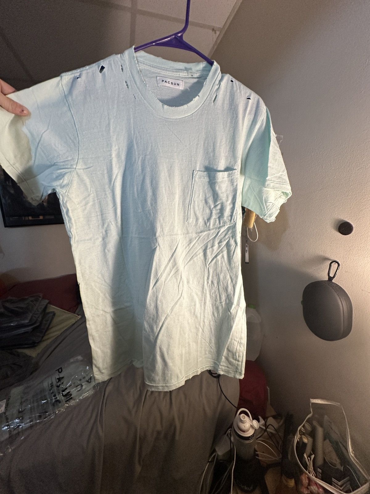 Pacsun Distressed Blue tee shirt Size US M / EU 48-50 / 2 - 1 Thumbnail