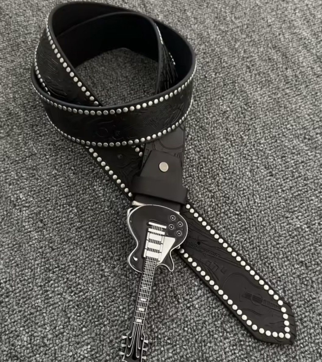 Japanese Brand Electric Guitar Shaped Metal PU Leather Belt Size ONE SIZE - 4 Thumbnail