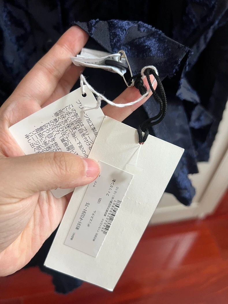 Issey Miyake Issey Miyake size:one size Blue velvet pleated coat Size XS / US 0-2 / IT 36-38 - 4 Thumbnail