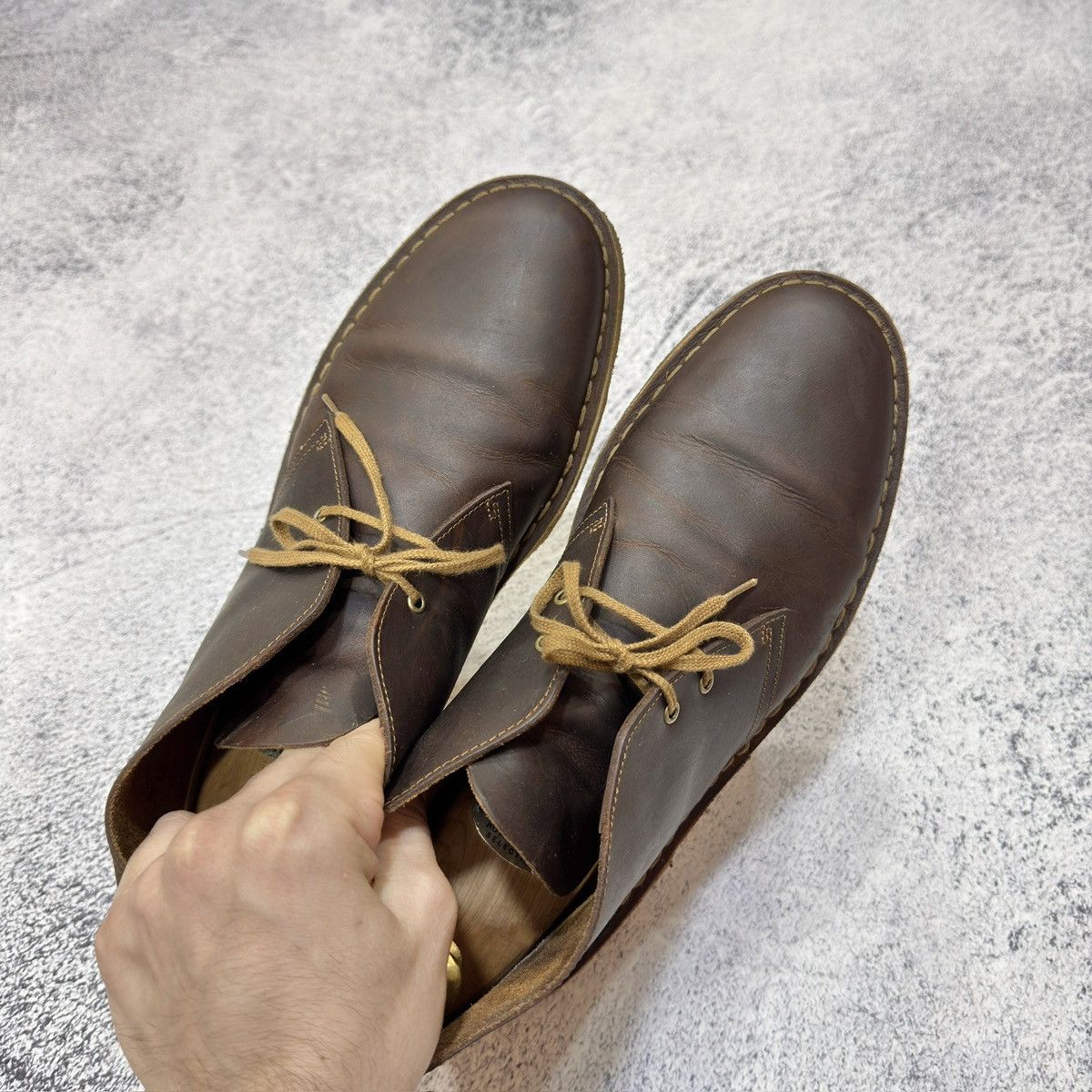 Clarks Clarks Desert Boots Brown Oiled Leather US11.5 UK11 EU45 Size US 11.5 / EU 44-45 - 9 Thumbnail