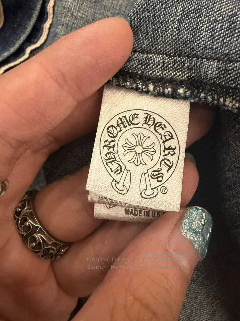 Chrome Hearts Chrome Hearts Denim Shirt with Leather Details. Size US L / EU 52-54 / 3 - 7 Thumbnail