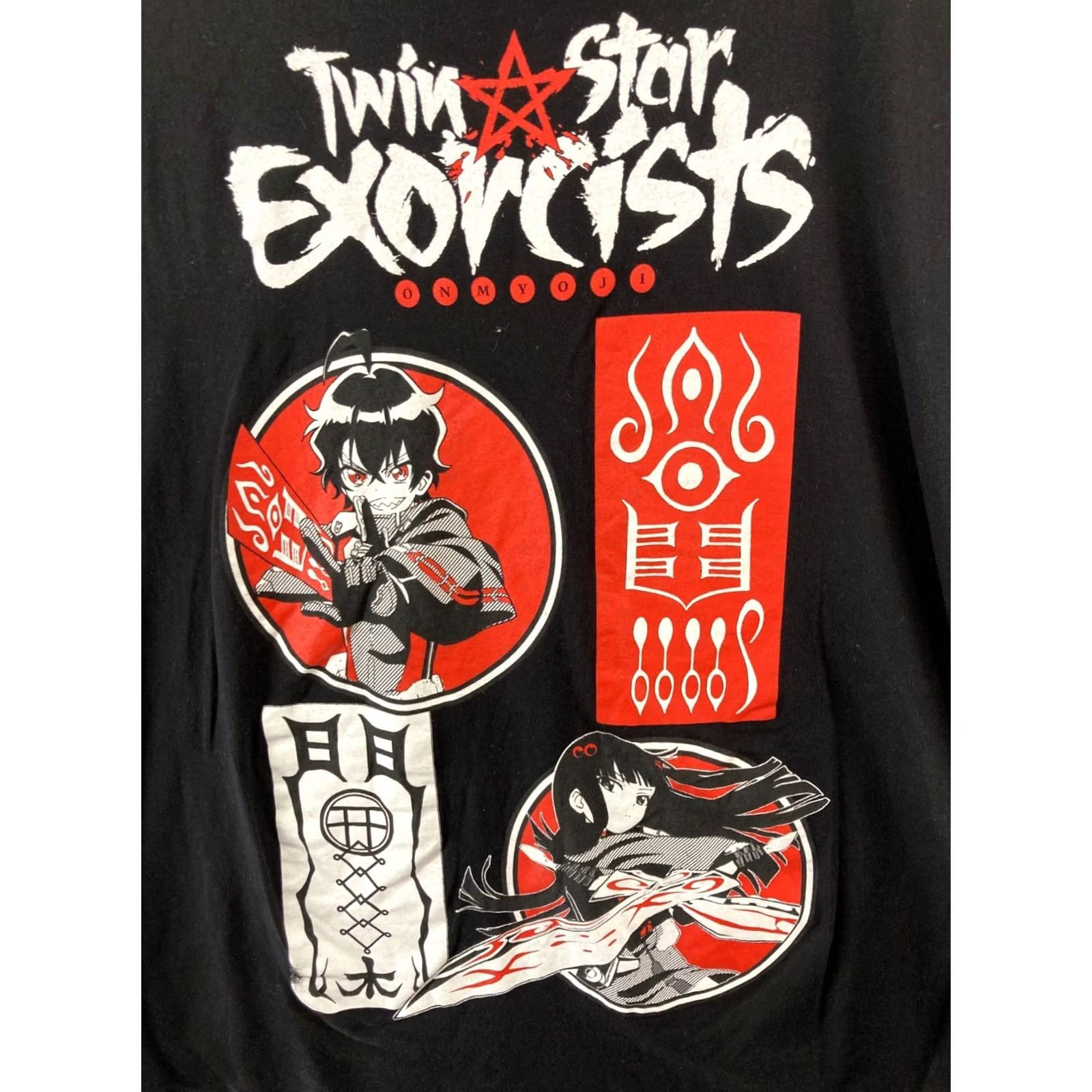 Vintage Twin Star Exorcists Mens TShirt 2XL Black Anime Onmyoji Graphic Print Shirt Mens 2XL Black Anime Shirt Size US XXL / EU 58 / 5 - 4 Thumbnail