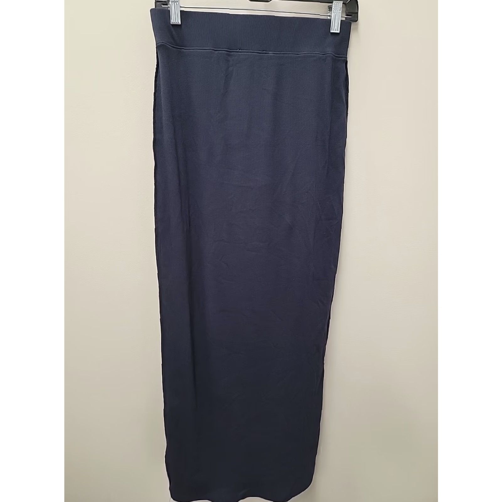 Vintage Parni Skirt Women's Elastic Waist Pull-On Long Straight NWT Size M Blue Cotton Spandex Party/Cocktail Size 32" / US 10 / IT 46 - 3 Thumbnail