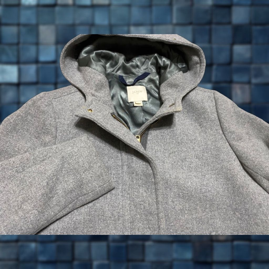 J.Crew VINTAGE J.CREW Coat Parka Wool Gray 4 Women Full Zip Snap Button Pockets Mid-Length Wool Blend Jacket Measurements First Class? Size S / US 4 / IT 40 - 1 Thumbnail