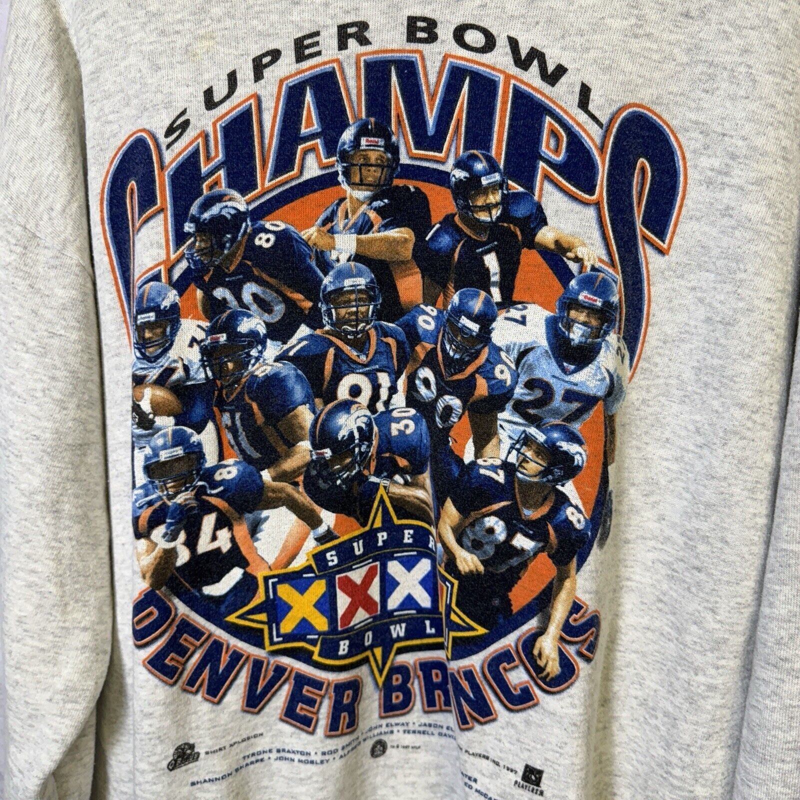 NFL Vintage 90s Denver Broncos Superbowl Champions Sweatshirt L Size US L / EU 52-54 / 3 - 3 Thumbnail