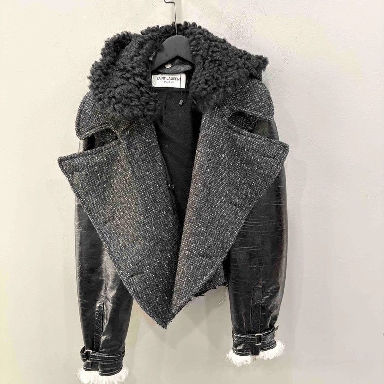Yves Saint Laurent Wool YSL Coat Grey Warm YSL Jacket | Grailed