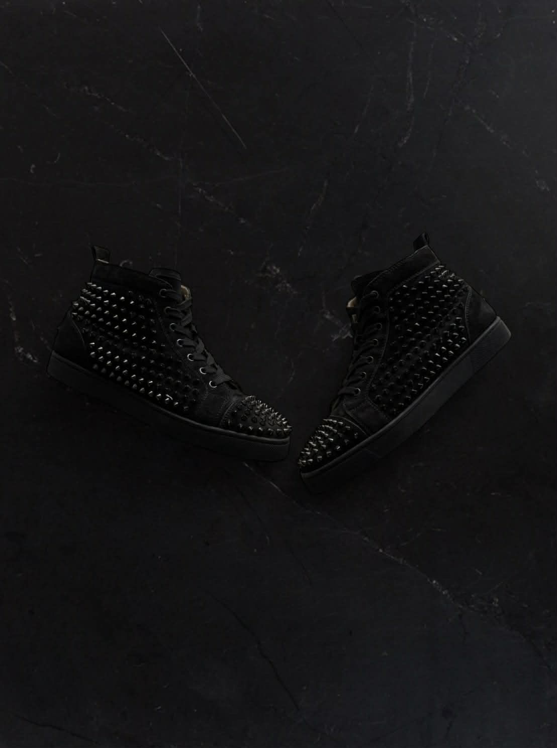 Christian Louboutin Red Bottoms by Christian Louboutin “Triple Black Spike” Size US 8 / EU 41 - 4 Thumbnail