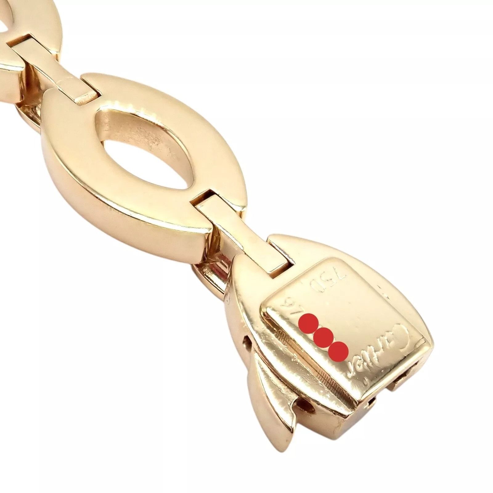 Cartier Cartier 18K Yellow Gold Diamond Link Bracelet Earrings Set Size ONE SIZE - 6 Thumbnail