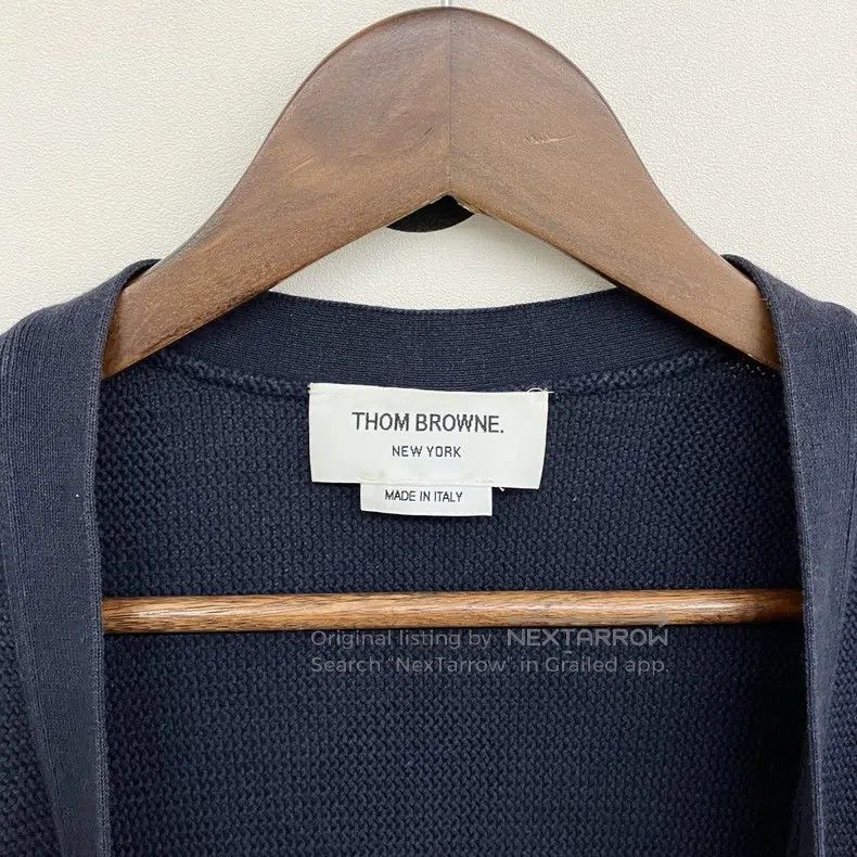 Thom Browne Thom Browne Dark Blue Open Cardigan Jacket Size US L / EU 52-54 / 3 - 7 Thumbnail