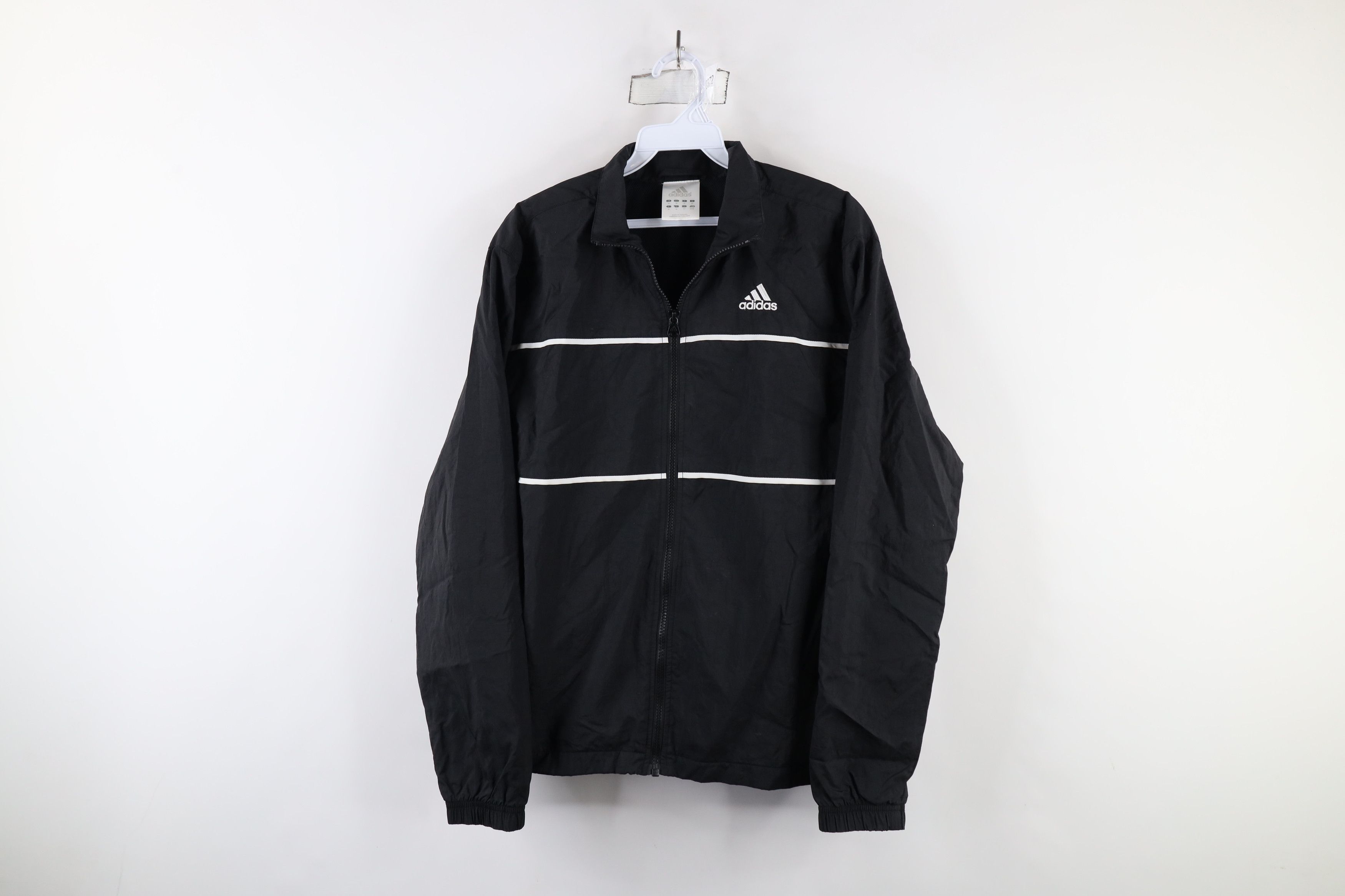 Adidas × Vintage Vintage Adidas Striped Lined Full Zip Windbreaker Jacket Size US M / EU 48-50 / 2 - 1 Thumbnail