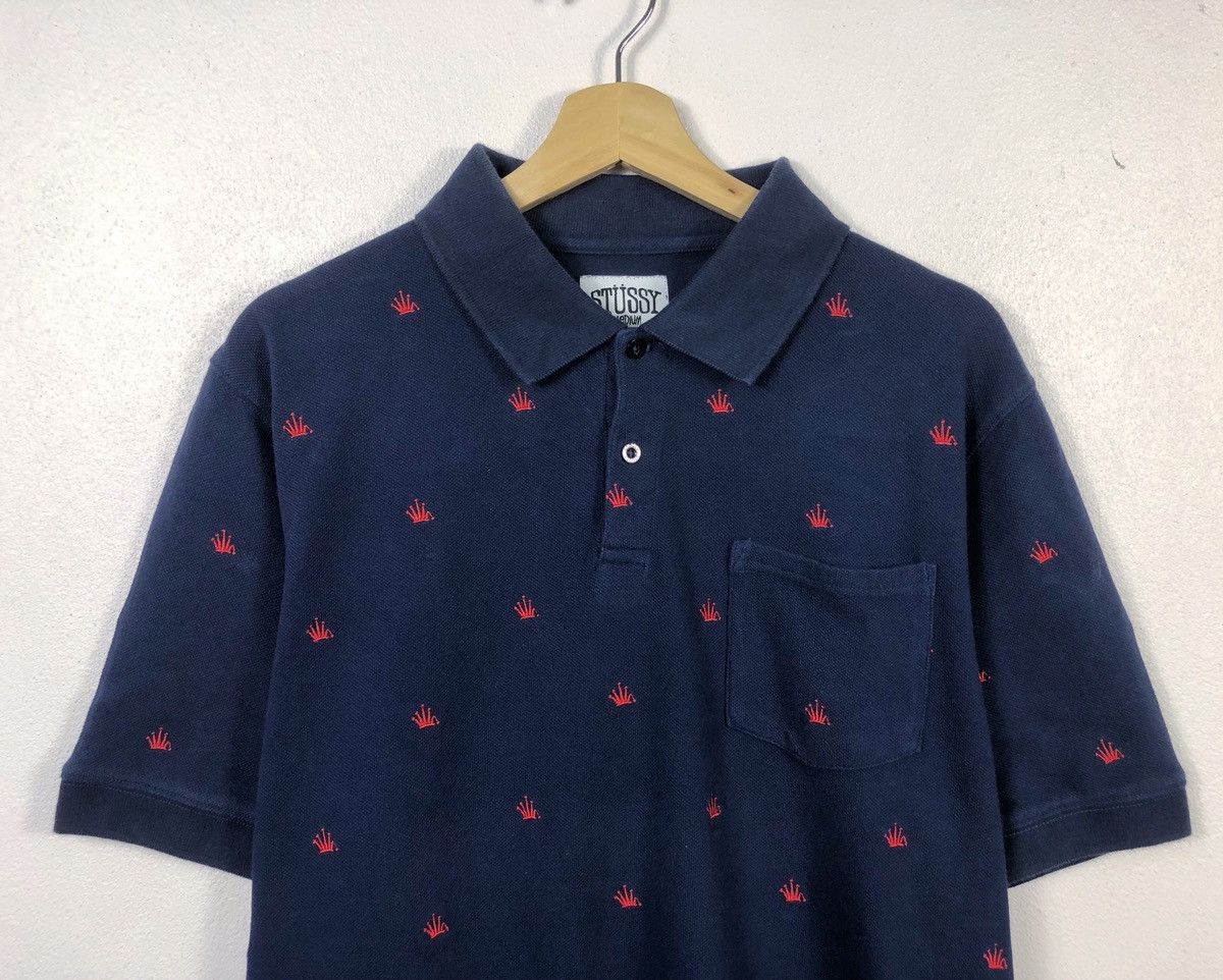 Stussy Rare Stussy Crown All Over Print Embroidered Polo Tee Size US M / EU 48-50 / 2 - 2 Thumbnail