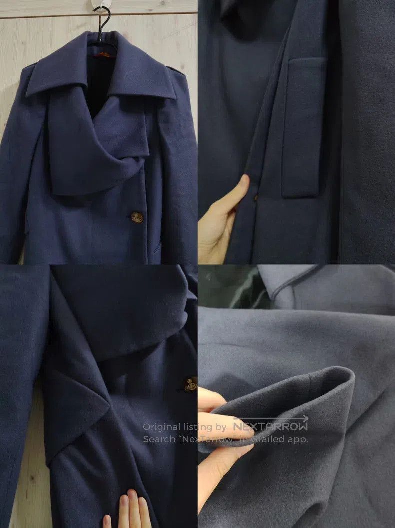 Vivienne Westwood Vivienne Westwood Navy Blue Witch Asymmetrical Wool Overco Size XS / US 0-2 / IT 36-38 - 4 Thumbnail