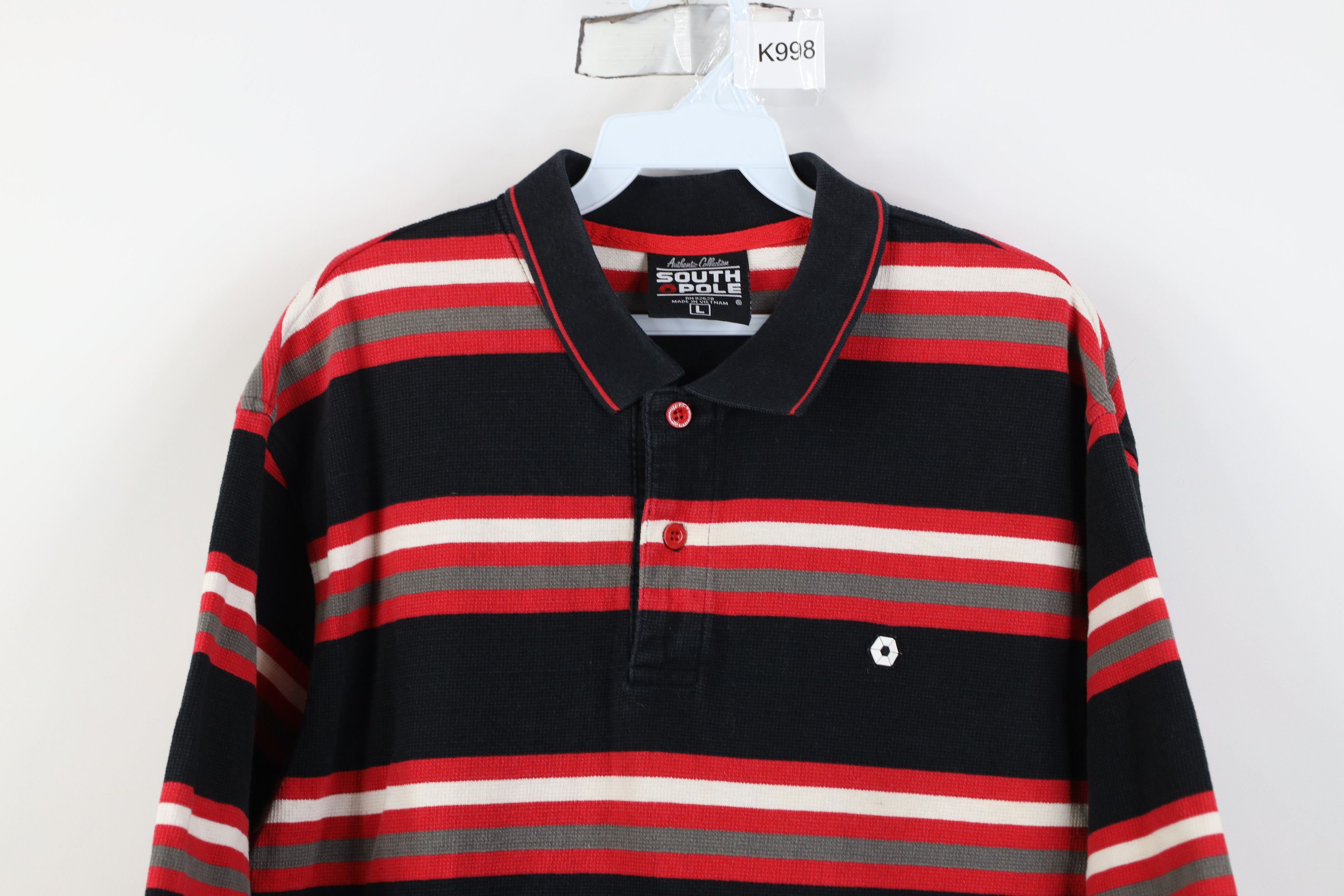 Southpole Vintage 90s Y2K Southpole Thermal Waffle Knit Golf Polo Size US L / EU 52-54 / 3 - 2 Thumbnail