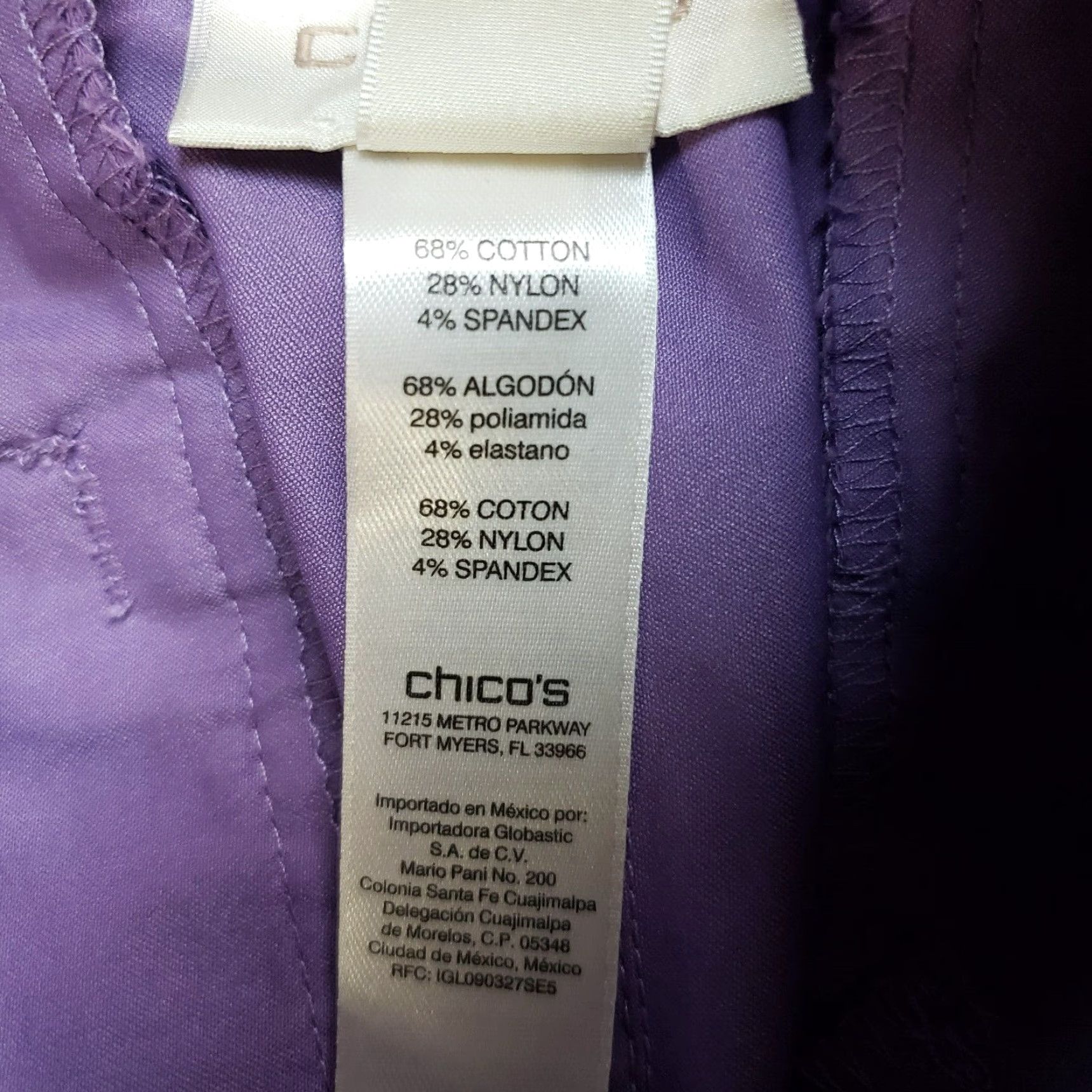 Vintage Chico's Womens Crop Pants Slim High Rise 24 Inseam Purple Cotton Blend Size 12 Cropped Pants Womens Size 34" / US 12 / IT 48 - 8 Thumbnail