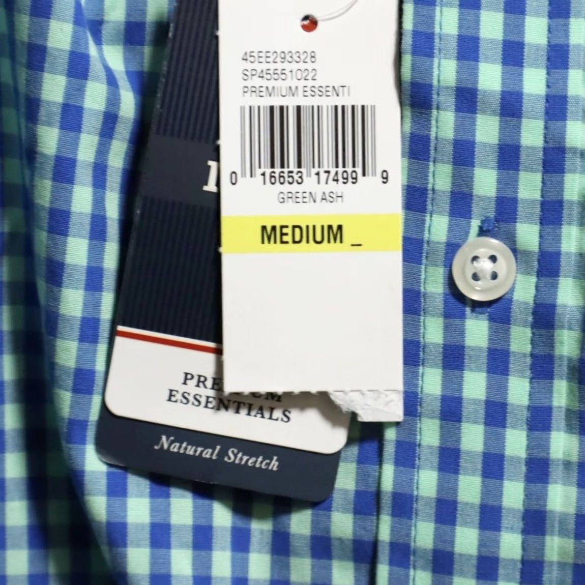 Izod Izod Slim Fit Premium Cotton Check Long Sleeve Button Down Shirt Green Ash Men's M Size US M / EU 48-50 / 2 - 6 Thumbnail