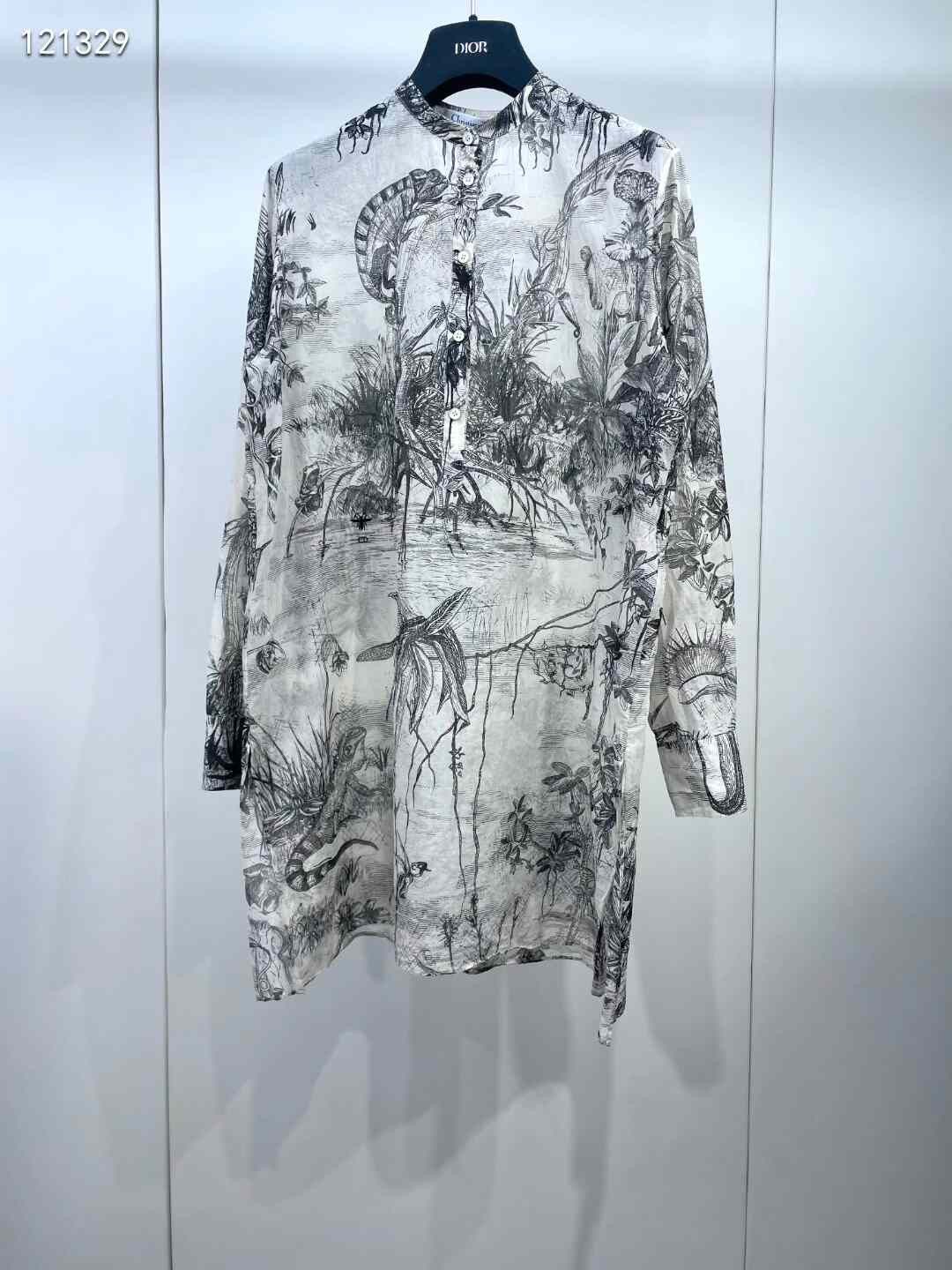 Dior Dior Half-Button Printed Long Shirt Size XXS / US 00 / IT 34 - 1 Thumbnail
