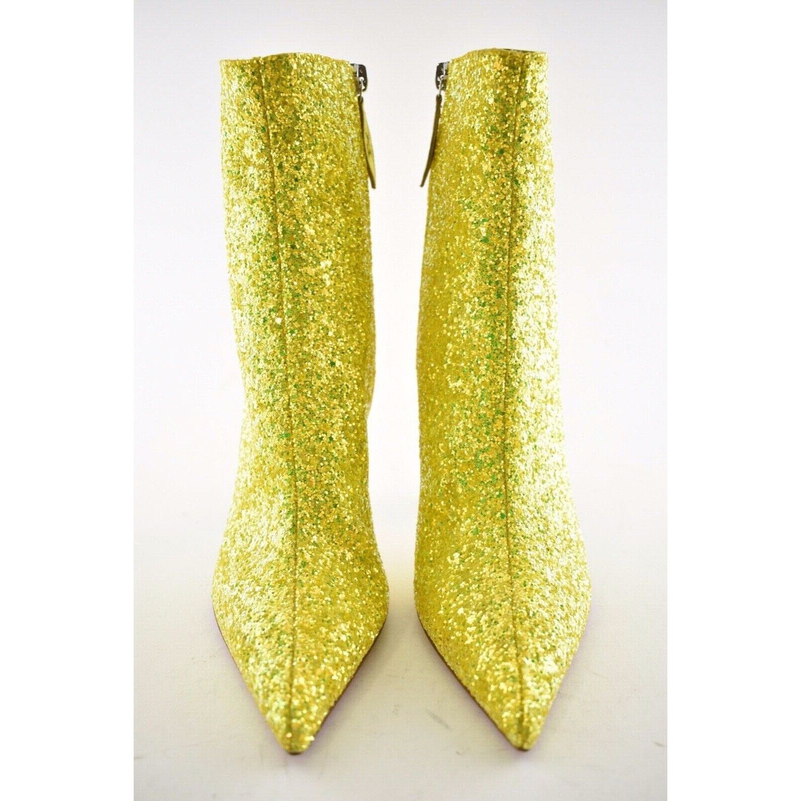 Amina Muaddi Amina Muaddi Giorgia Glitter Lemon Yellow PVC Begum Heel Size US 7 / IT 37 - 7 Thumbnail