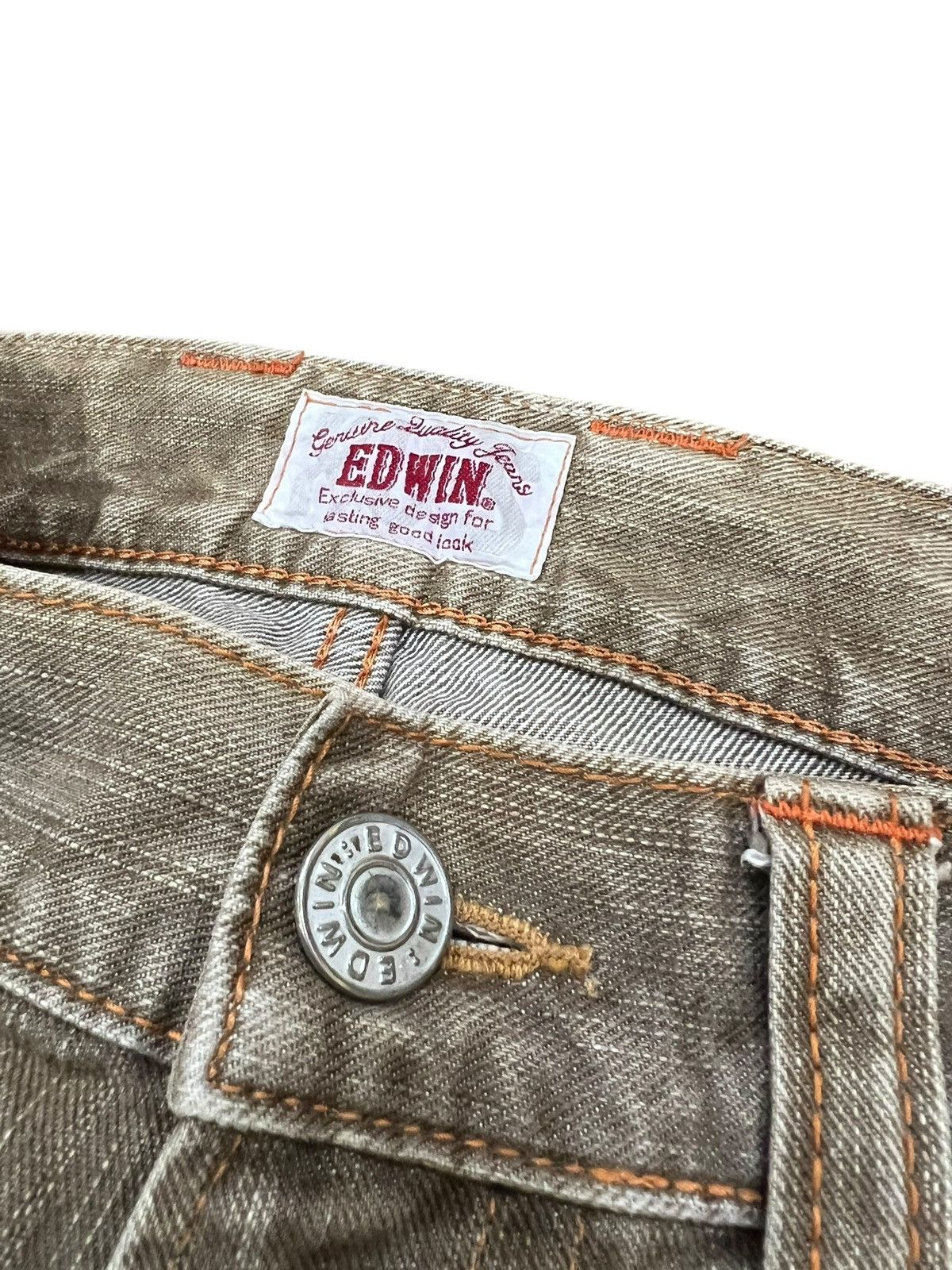 Edwin 💥Flare💥Vintage Edwin Exclusive Design Brown Faded Denim Jean Size US 32 / EU 48 - 9 Thumbnail