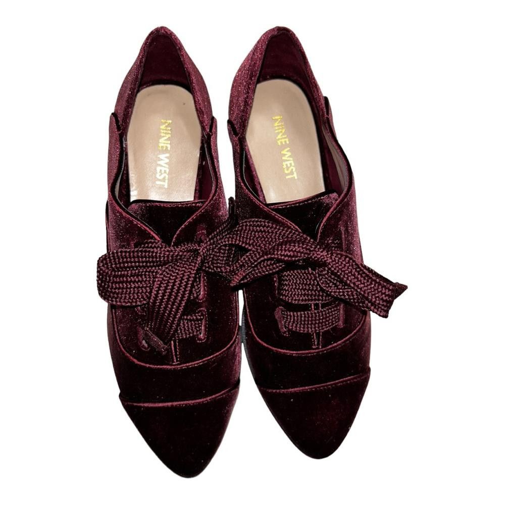 Nine West Nine West l NWOT Burgundy Velvet Oxfords Size 7.5 Size US 7.5 / IT 37.5 - 3 Thumbnail