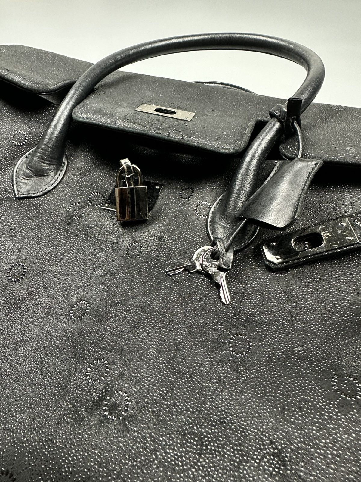 Handmade × If Six Was Nine 🔥Sick🔥Hermes Birkin Inspired Black Suede Leather Handle Bag Size ONE SIZE - 10 Thumbnail